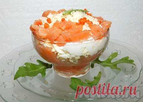 Слоеный салат с семгой (рецепт с фото) | RUtxt.ru