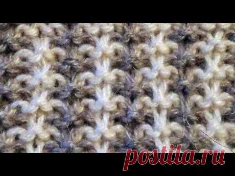 Двухцветный узор спицами. patterns for knitting