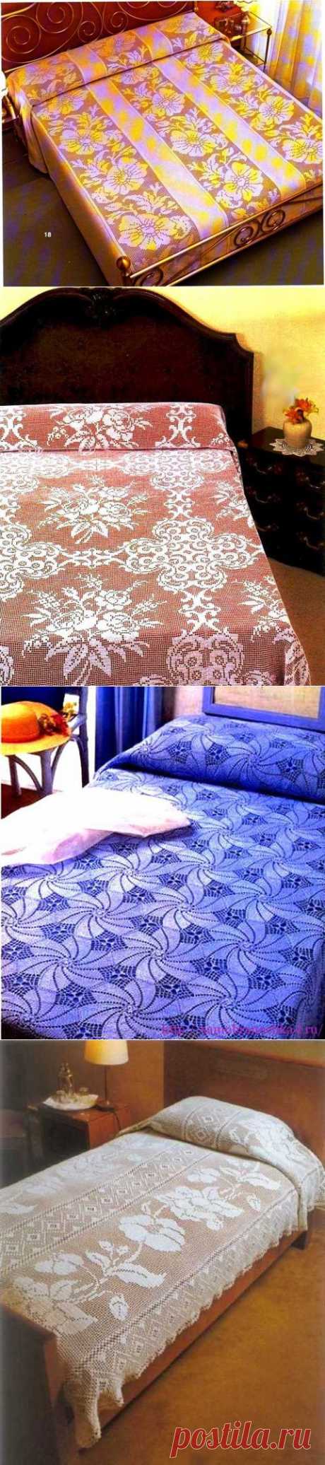 Вязание шикарного покрывала на кровать.