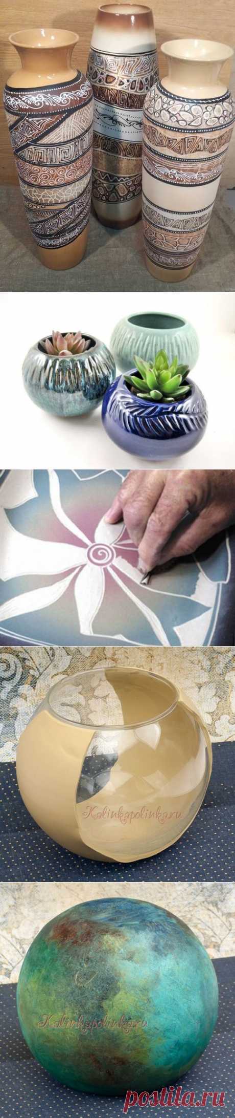 Создание декоративной вазы в технике сграфито — Рукоделие