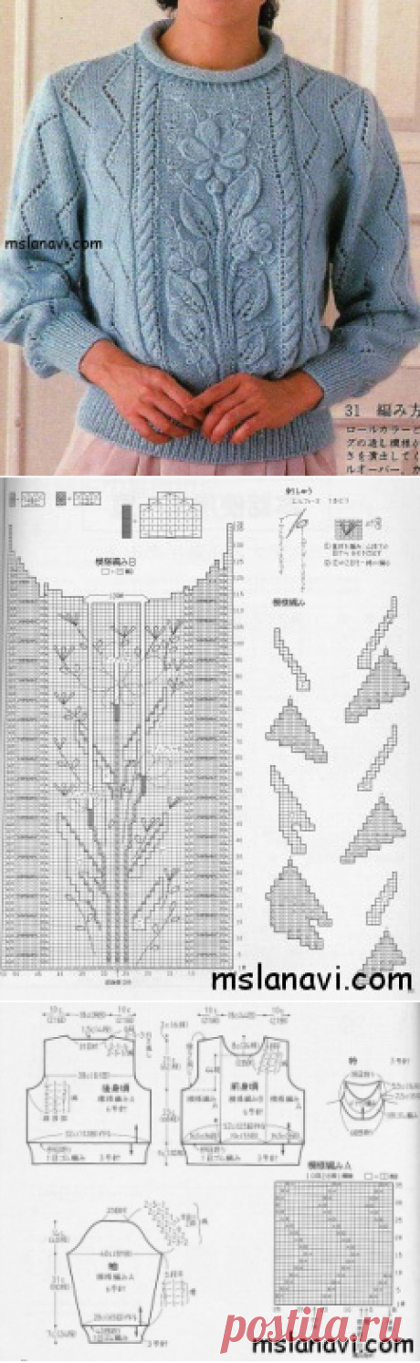 Вязаные пуловеры с цветами | Вяжем с Лана Ви