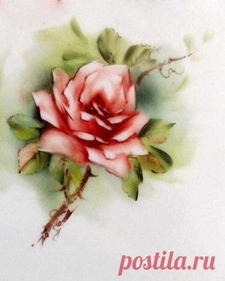 ​Рисуем розу акварелью