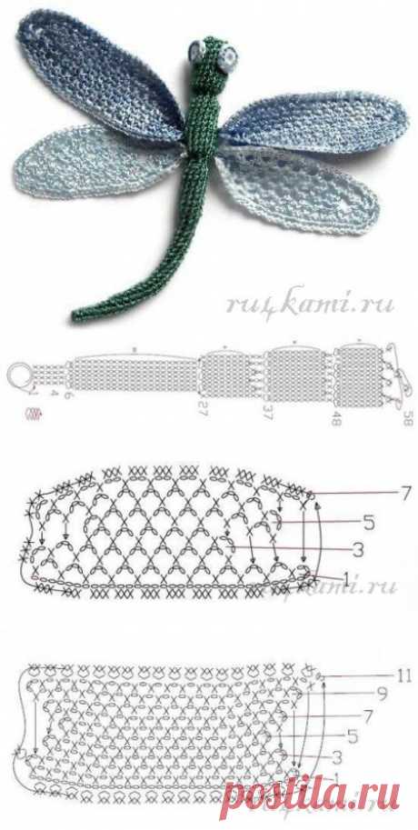Стрекоза крючком » Сайт &quot;Ручками&quot; - делаем вещи своими руками