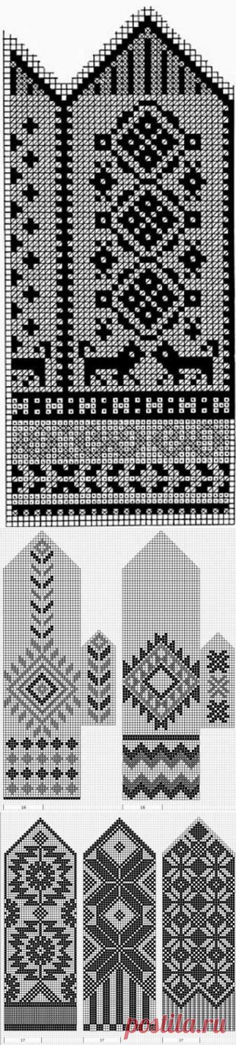 Схемы для варежек спицами