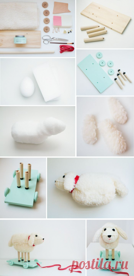 lamb pull toy | One More Mushroom