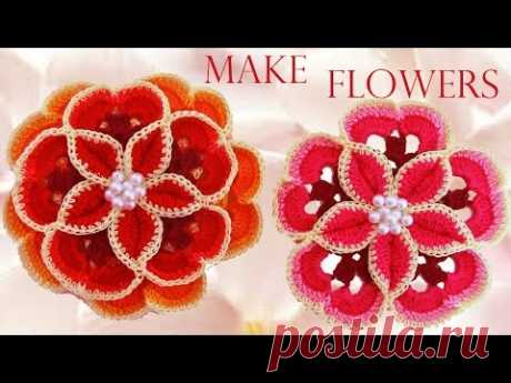 Como tejer las flores mas lindas fácil y rápido - How to make beautiful flowers easy knitting gift