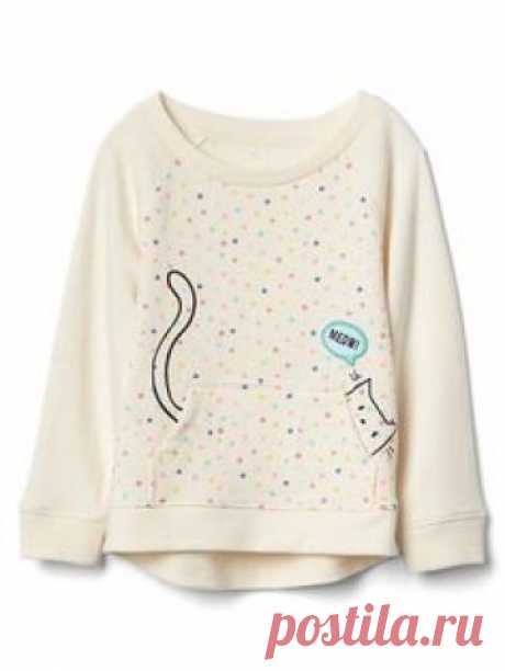 Starry kitten pocket sweatshirt