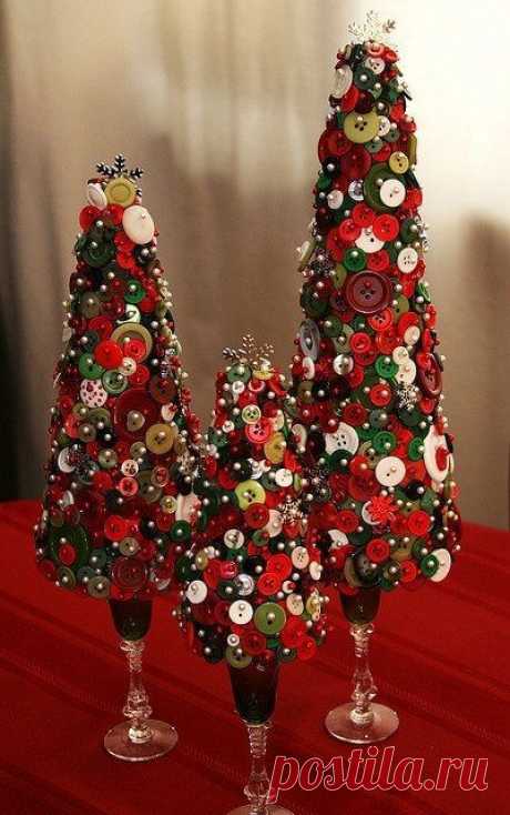 Декоративные Новогодние елки своими руками: 40 креативных идей