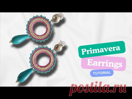 DIY Tutorial Orecchini Primavera. Tecnica brick stitch circolare