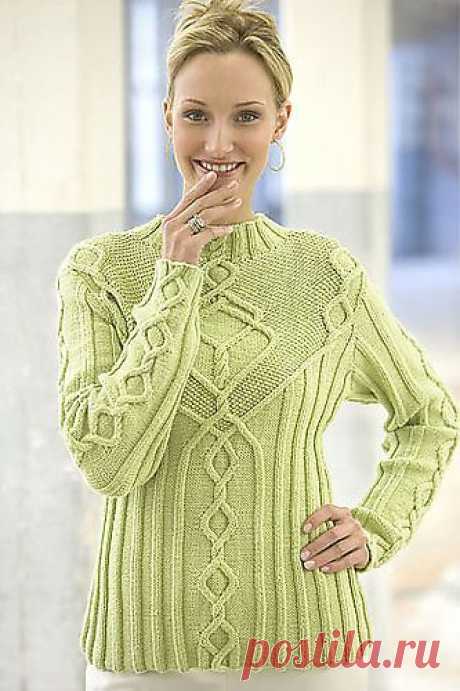 Красивый пуловер Wool Bam Boo Cabled Pullover.