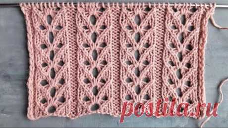 Шикарный ажурный узор спицами для вязания свитера, кардигана, палантина