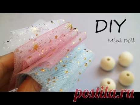 Mini Doll DIY From tulle and yarn