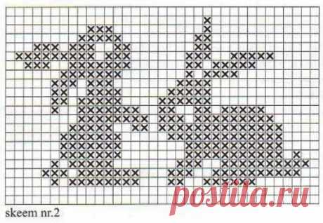 Жаккард с очаровательными зайчиками
