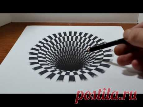 Drawing a Hole - Anamorphic Illusion - YouTube