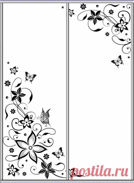 Пескоструйный рисунок Бабочки цветы 1999 | Хороший дизайн: Скинали Фрески Фотообои Пескоструйные рисунки