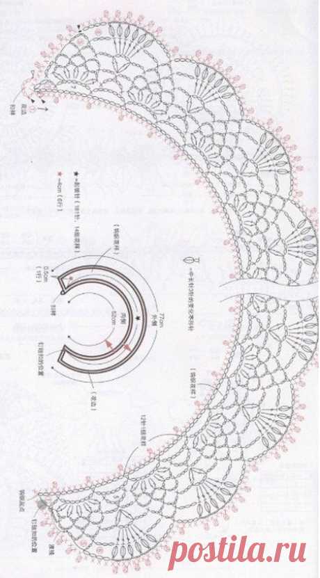 Кружевной воротничок крючком