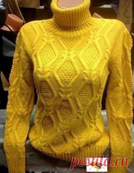 Узор спицами со схемой для свитера