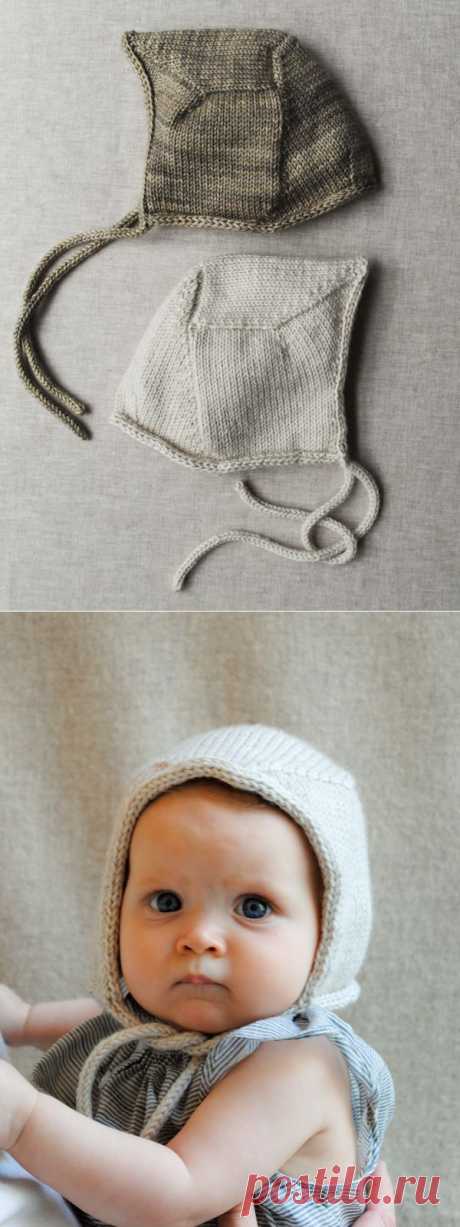 Интересный способ вязания шапочки-чепчика малышам.