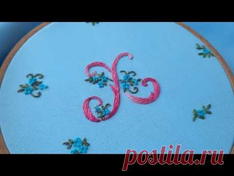 Letter X - Satin Stitch - letter EMBROIDERY - Floral Antique Embroidery