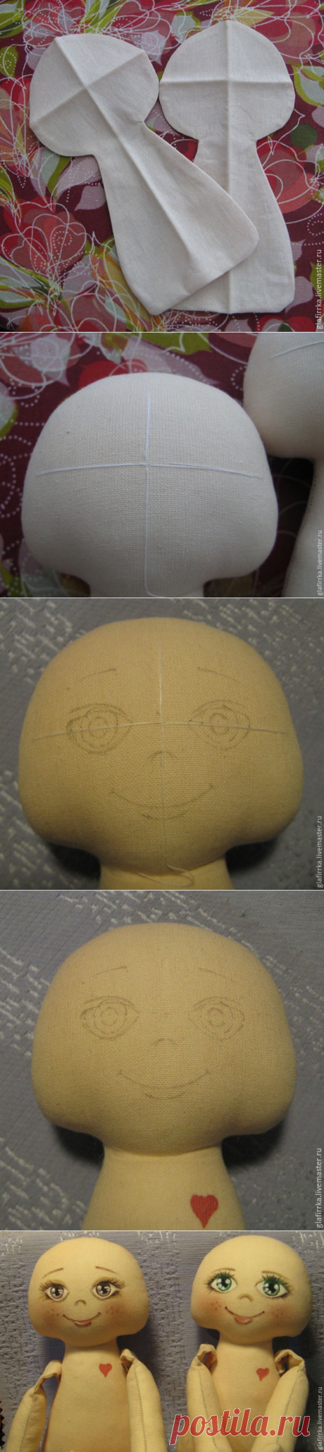 Как разметить лицо текстильной куколки - Ярмарка Мастеров - ручная работа, handmade