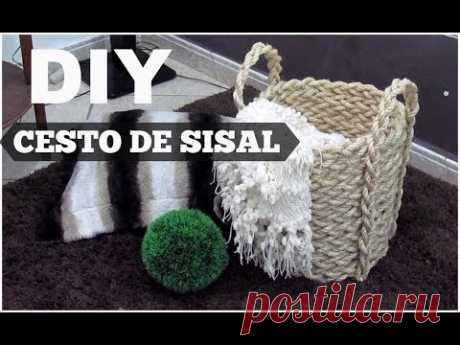 DIY CESTO COM CORDA DE SISAL  LETICA ARTES