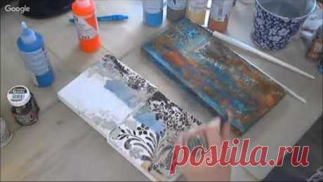 Акриловые краски и эффект ржавчины в микс медиа декоре видео мастер класс Натальи Жуковой