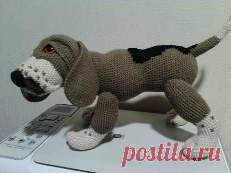 Собака Бигль, ч.1.  Dog Beagle, р.1.  Amigurumi dog. Амигуруми собака.