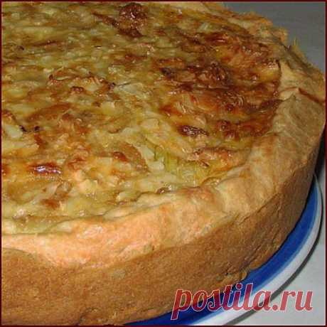 Луковый пирог с плавленными сырками | Банк кулинарных рецептов