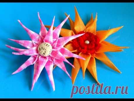 Flor  de fita com pontas Passo a Passo - fabric flowers-tutorial