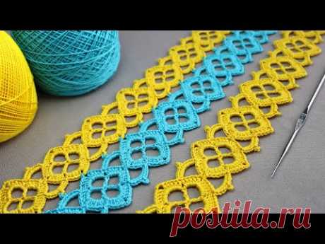 Очаровательное КРУЖЕВО КРЮЧКОМ легкое ВЯЗАНИЕ  для начинающих  Very Easy Crochet lace for beginners