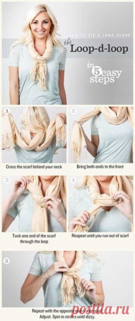 Как оригинально повязать шарф/платок