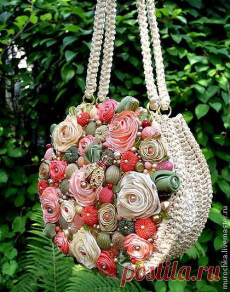 Сумочка &quot;Ах, лето...&quot; - бежевый,цветочный,коралловый,яркая сумочка,летняя сумка