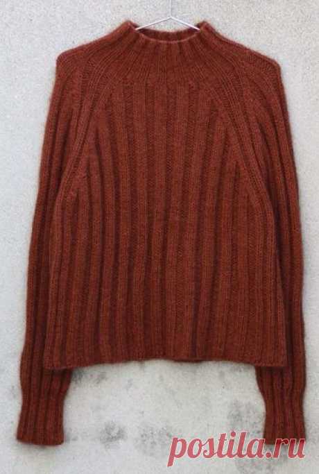 Женский пуловер резинкой с рукавом реглан