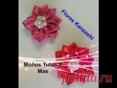 FLOR FACIL KANZASHI Paso a Paso 10 PETAL KANZASHI FLOWER Tutorial DIY How To PAP