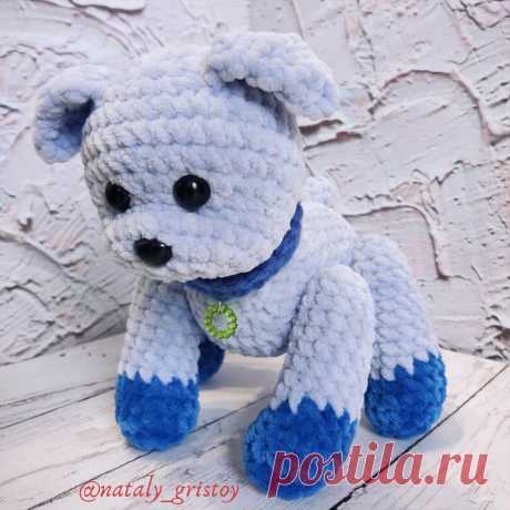 PDF Милый Щенок крючком. FREE crochet pattern; Аmigurumi animal patterns. Амигуруми схемы и описания на русском. Вязаные игрушки и поделки своими руками #amimore - Собака, пёс, плюшевая собачка, щенок из плюшевой пряжи, пёсик.