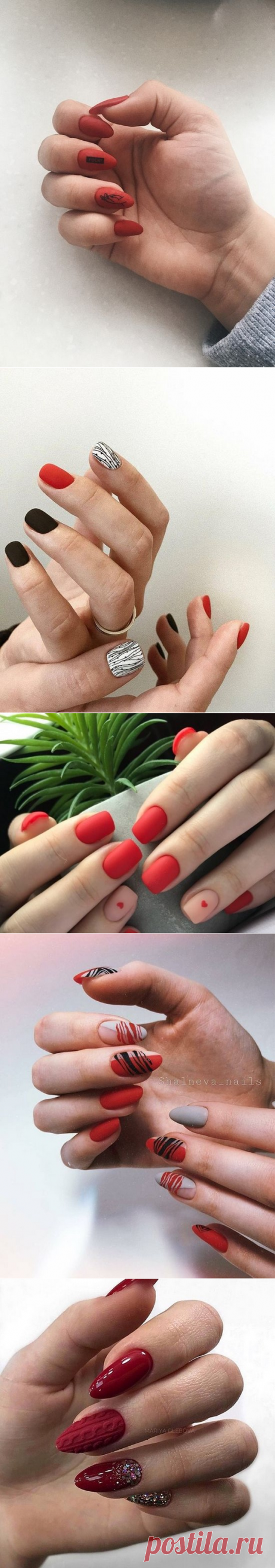 Красные ногти 2020-2021 на фото. Модный красный маникюр и дизайн ногтей в красном цвете | sovetyk