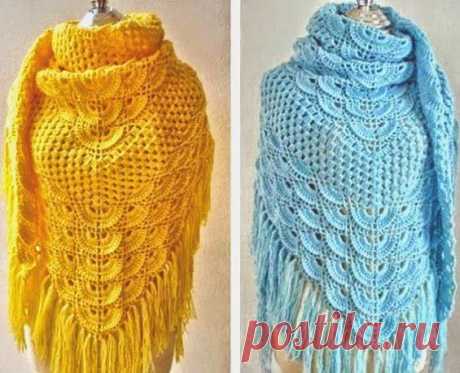 The style and elegance of a Shawl beautiful colors in yarn crochet. see how to do how this pattern is easy | Crochet Patterns