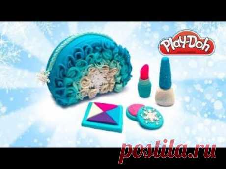 Frozen Elsa Glitter Cosmetics Set. Play Doh Princess Cosmetic. Crafts for Kids. DIY Learn Colors