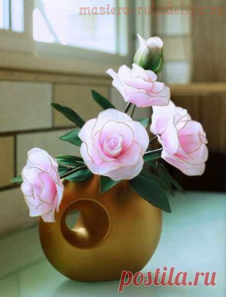Мастер-класс по созданию цветов из капрона: Розы с бутонами