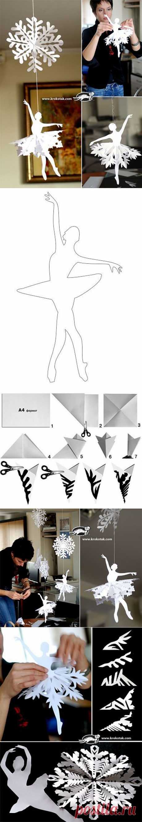 Необычные снежинки-балерины.