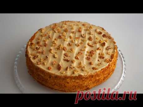 Торт медовый "Румынский" с орехами и карамельным кремом