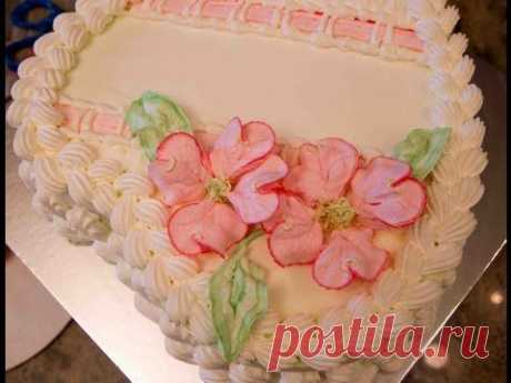 ▶ Heart Shaped Birthday Cake with Dogwood Flowers- How to make Piped on Dogwood - YouTube