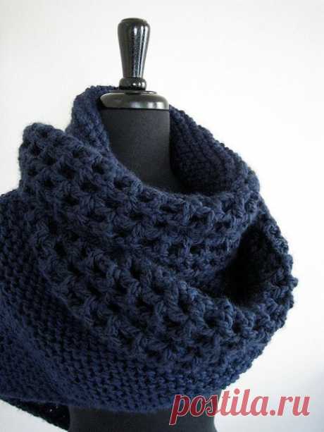 Плотный шарф-шаль для холодного сезона из категории Интересные идеи – Вязаные идеи, идеи для вязания
