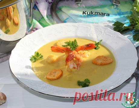 Кукурузный крем-суп с креветками – кулинарный рецепт