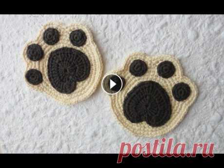 Подставка под чашку ч-1 Crochet paw coaster р-1 #вязаниекрючком #салфетки#подставки...