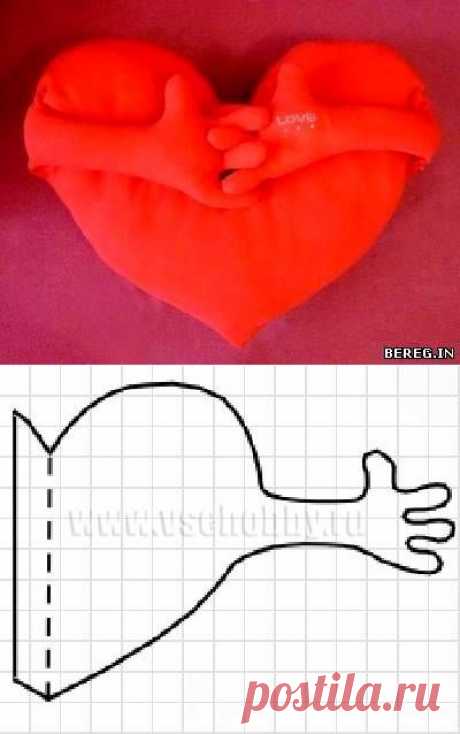 подушка сердечко с ручками валентинка для влюбленных бесплатная выкройка