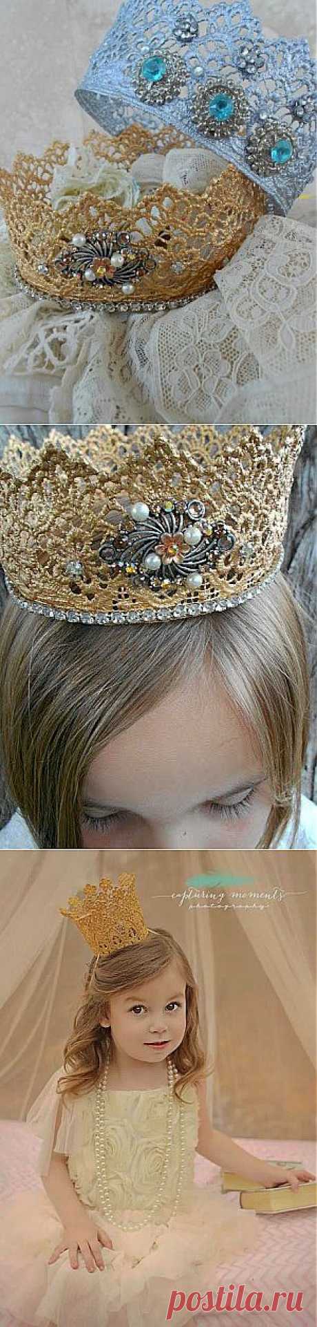 Кружевные короны для маленьких принцесс.