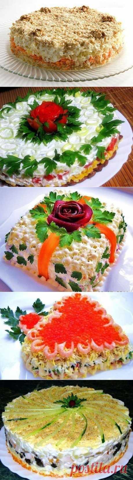 Подборка лучших рецептов салатов-тортов, которые всегда украсят Ваш праздничный стол !!!!