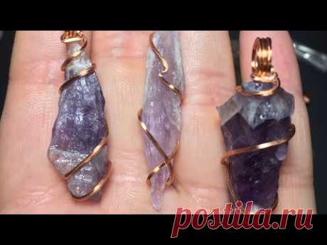 How-To Wire Wrap Amethyst Crystals without holes