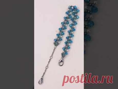 How to make beads bracelets. Crystal beads. Easy beading . Bracelet tutorial #shorts